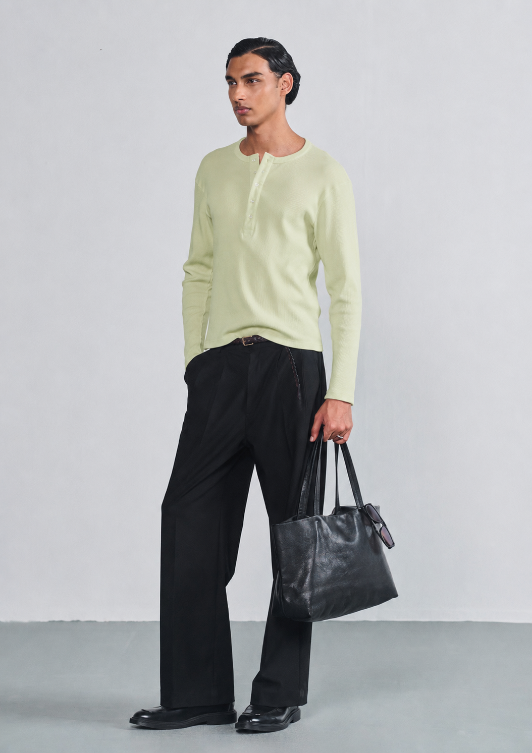 Classic Fitted Henley - Mint Green