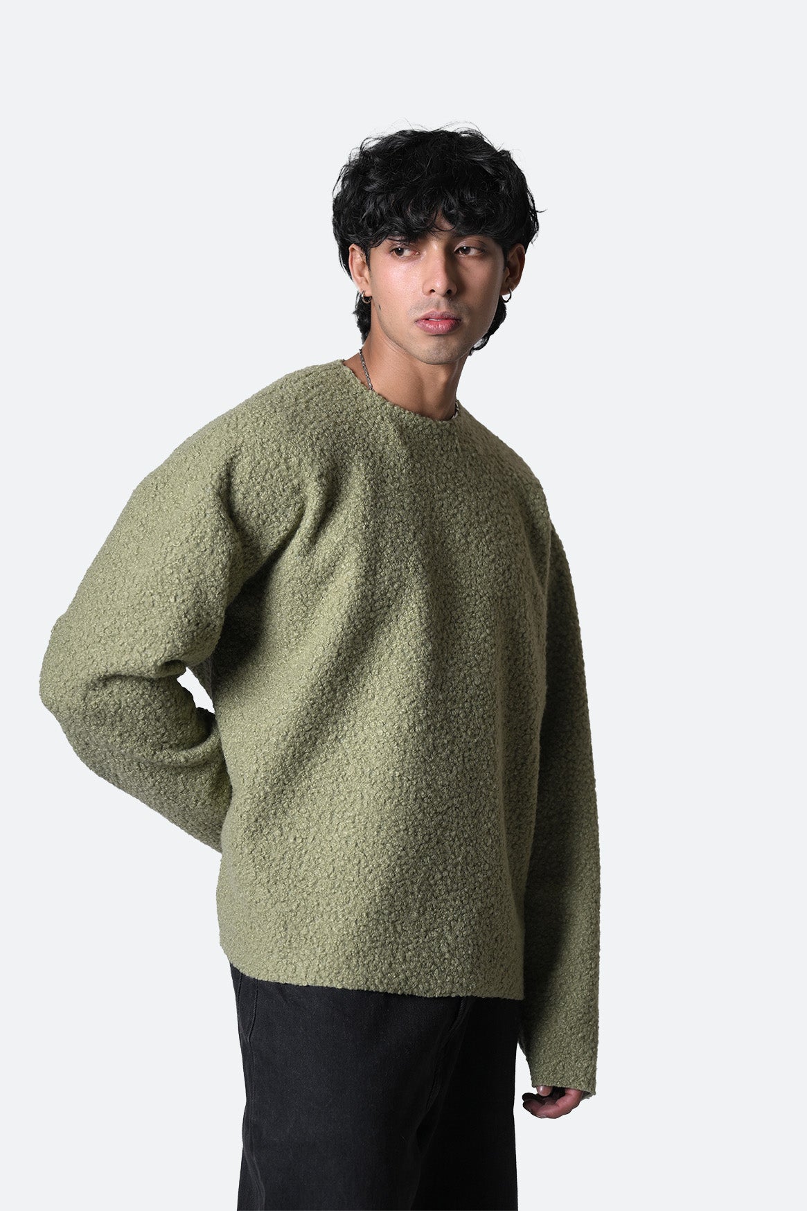 Matcha Boucle Knit Sweater