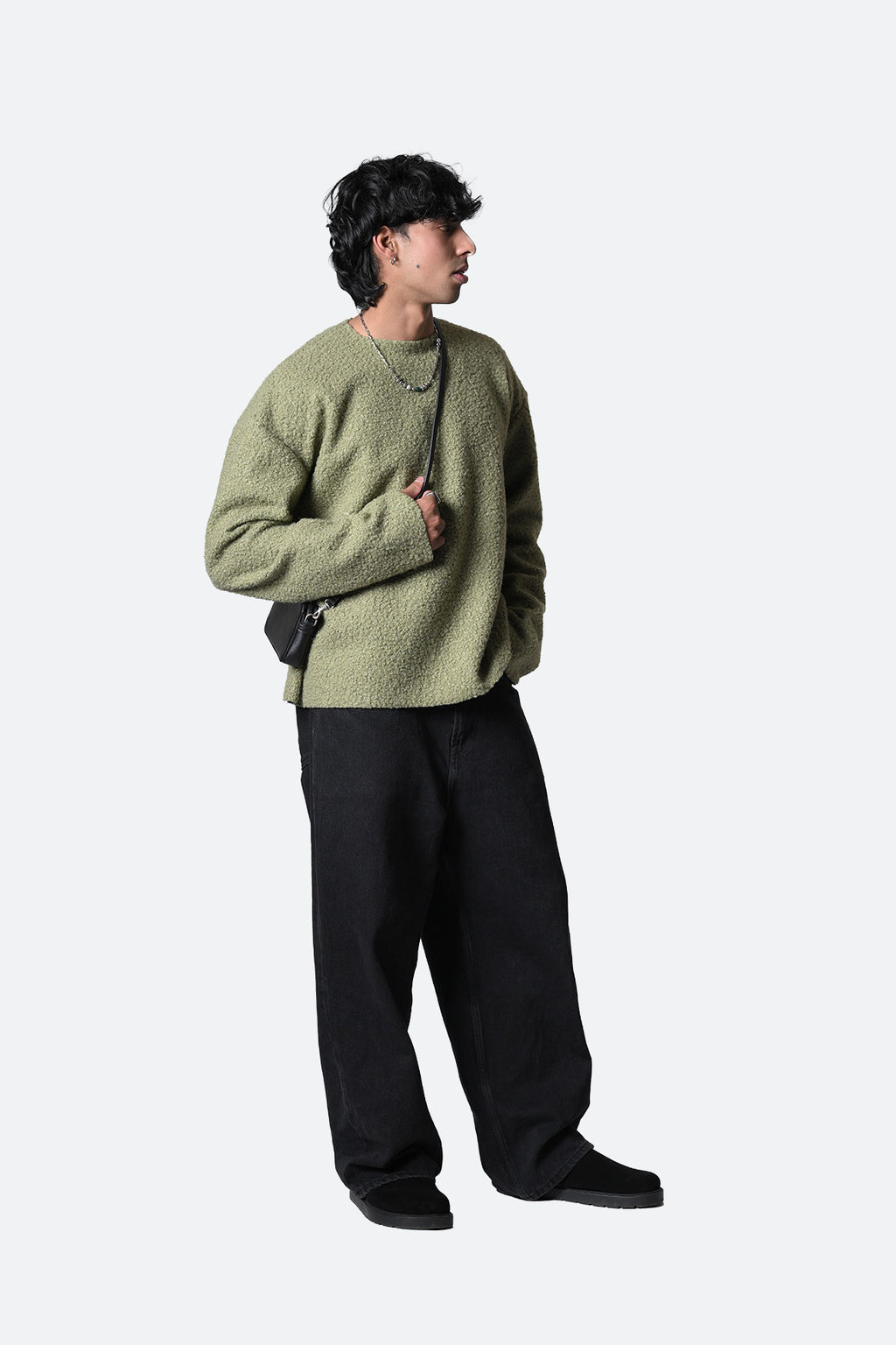 Matcha Boucle Knit Sweater