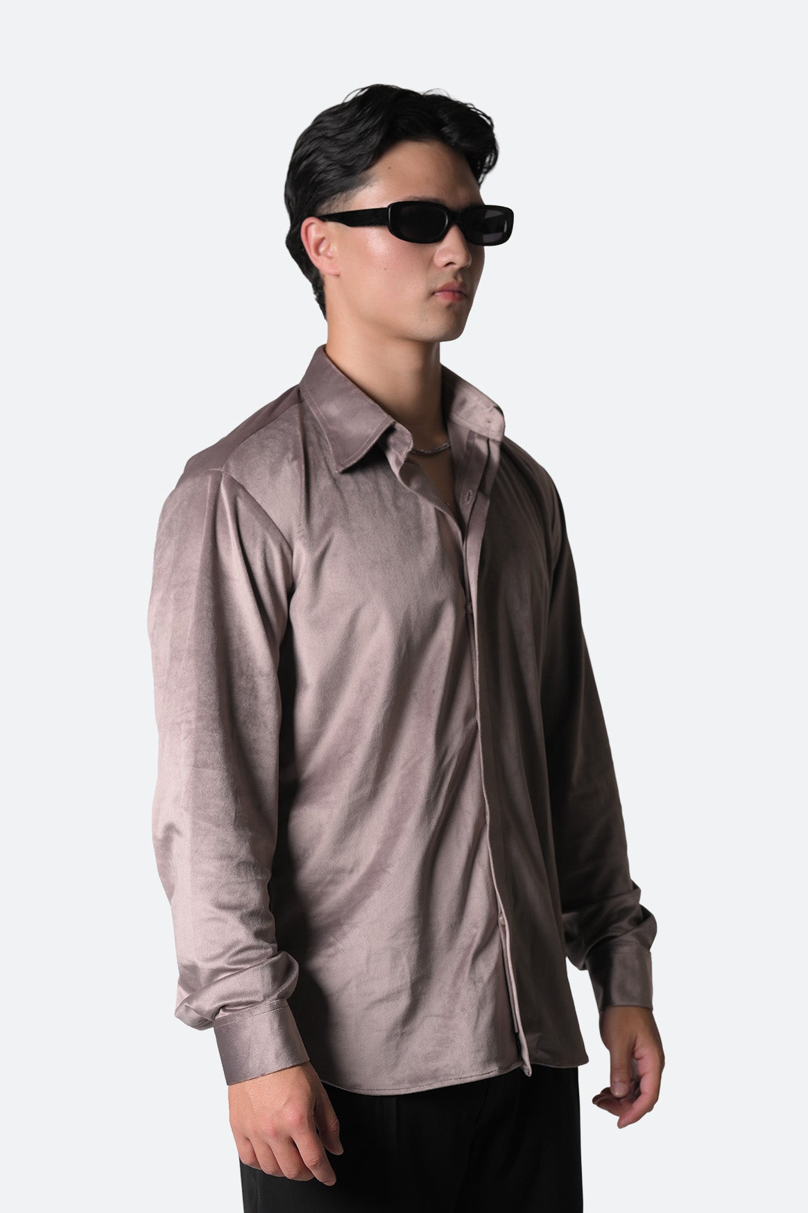 Luxe Mauve Velvet Shirt