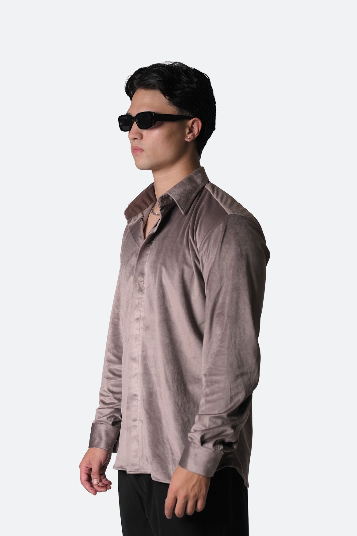 Luxe Mauve Velvet Shirt