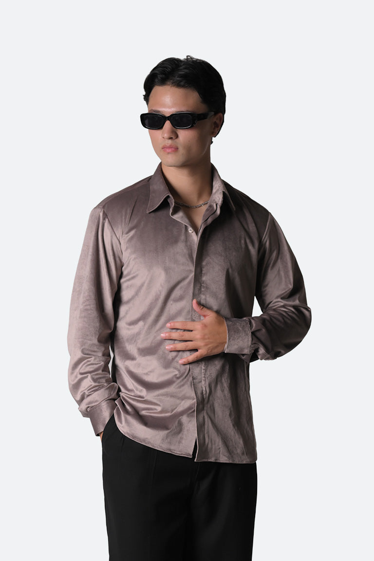 Luxe Mauve Velvet Shirt