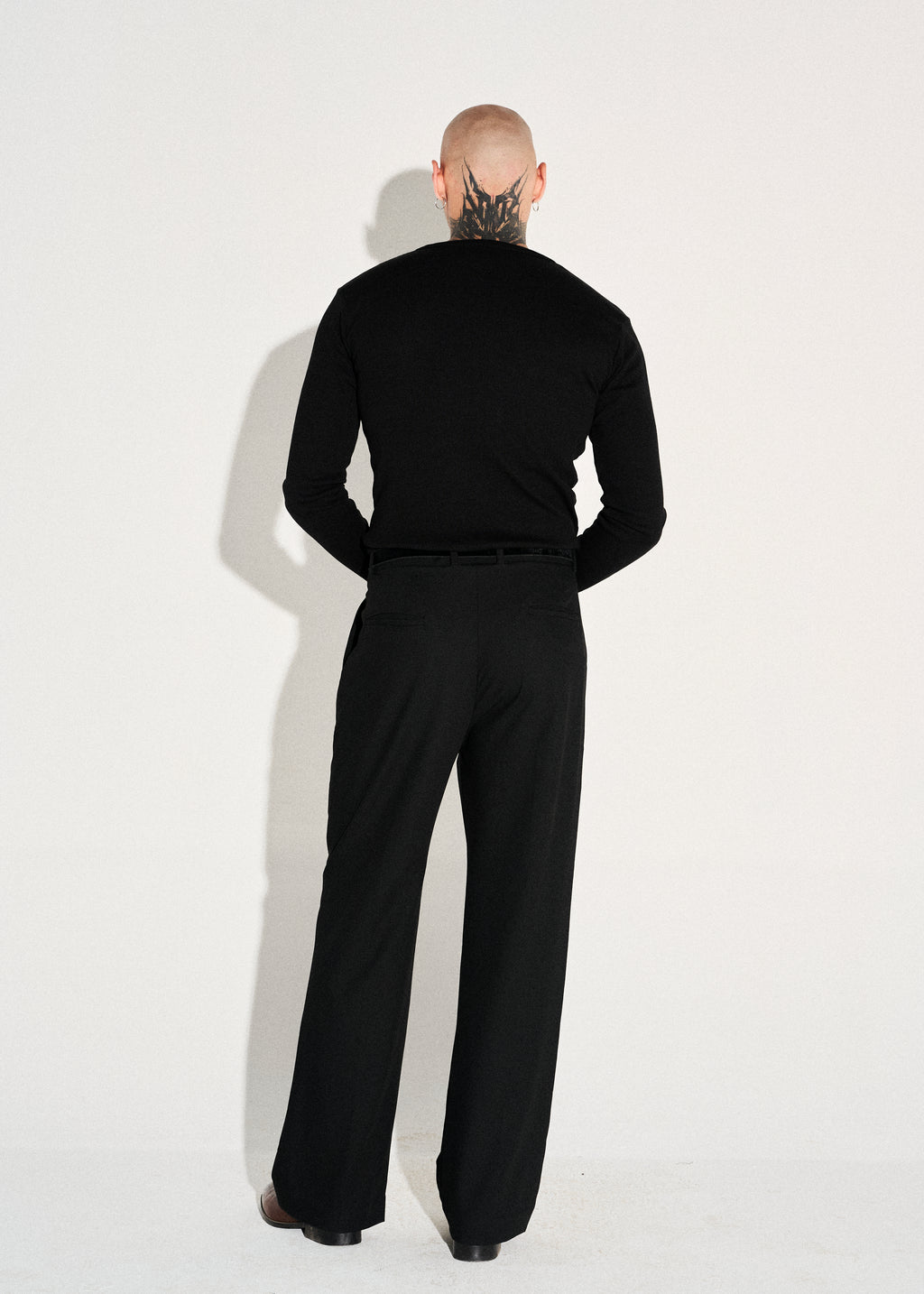 Dume Wide Leg Pleated Trouser - Black