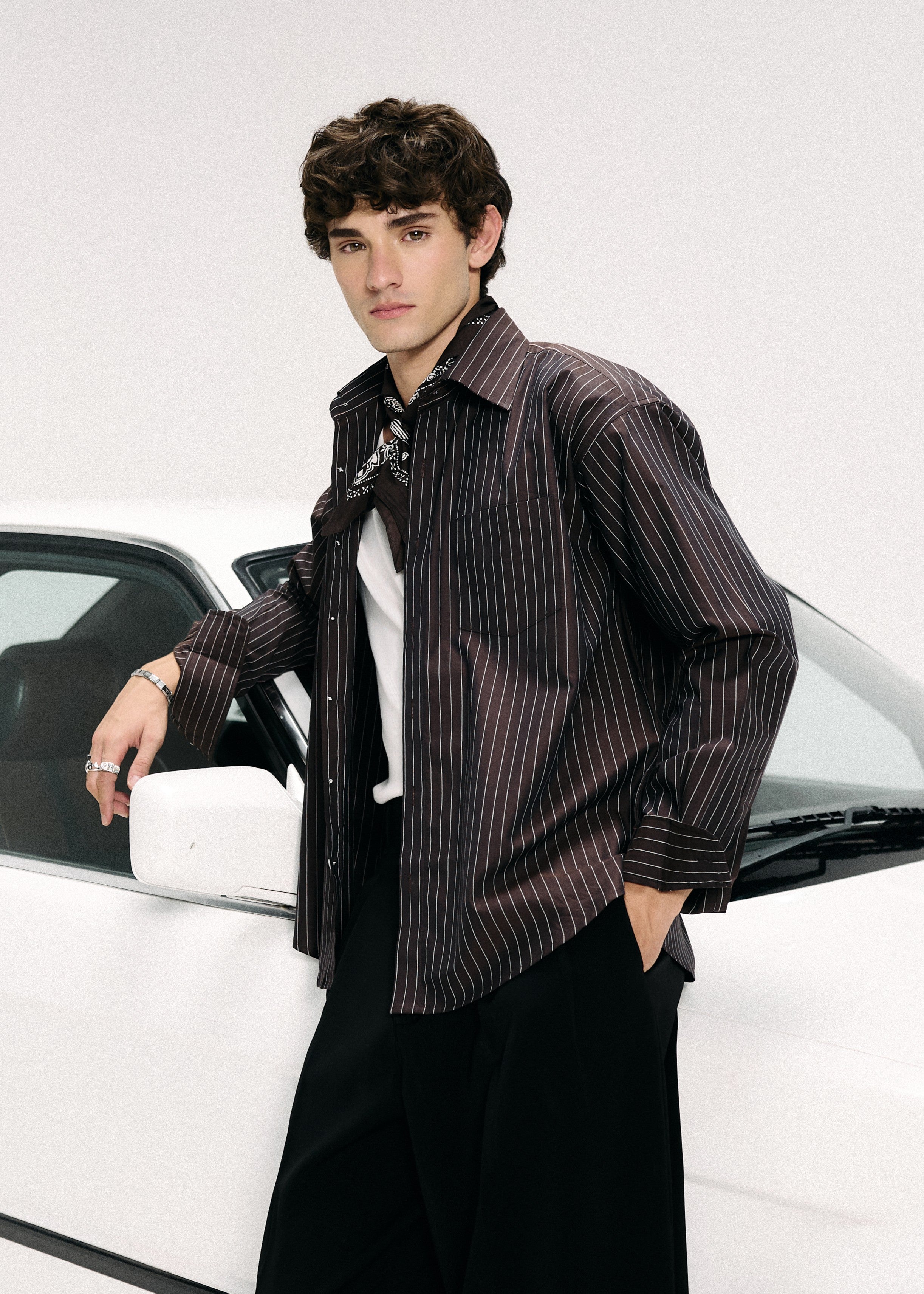 Signature Striped Shirt - Chocolate Brown