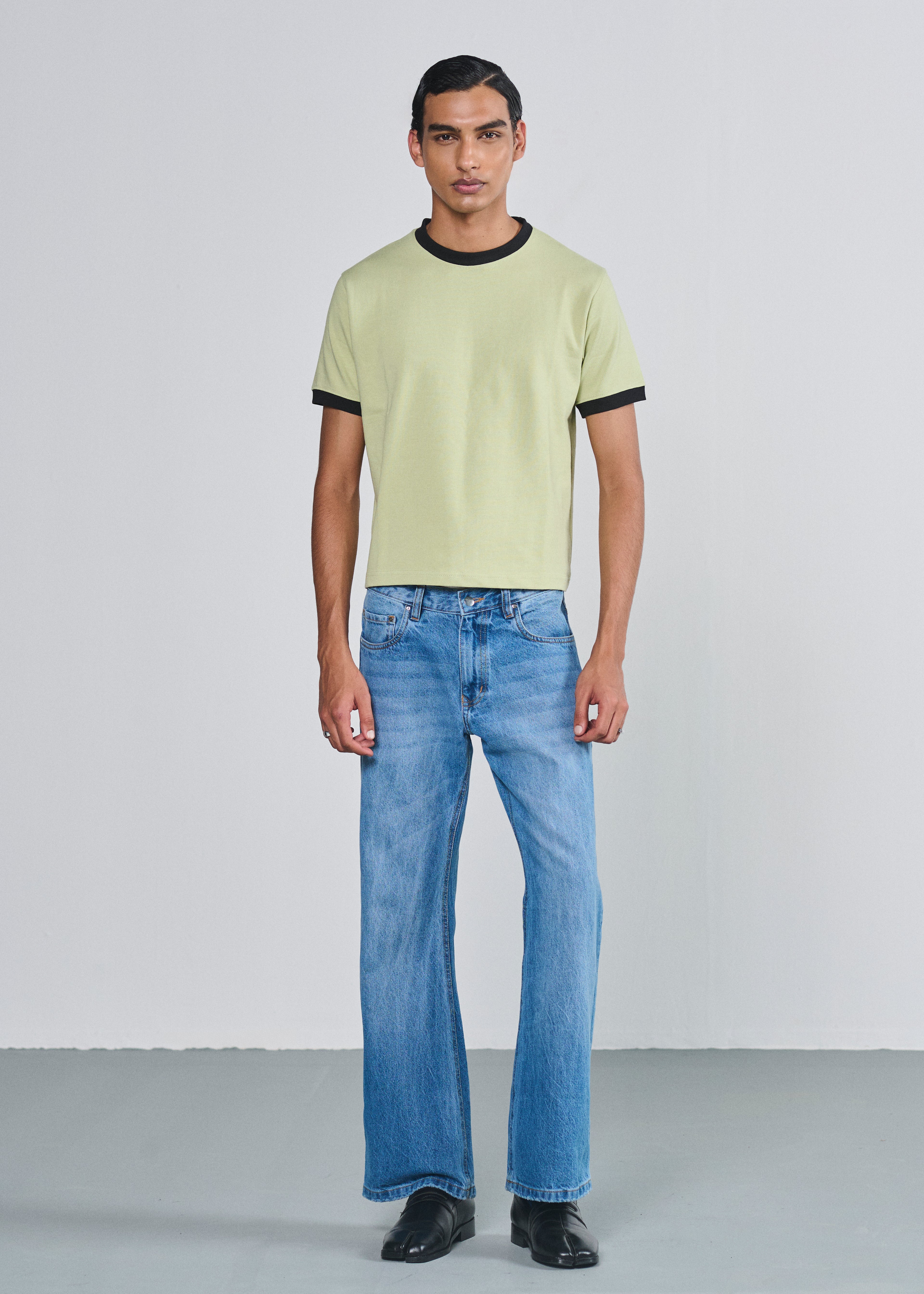 Ringer Tee - Mint Green|Black