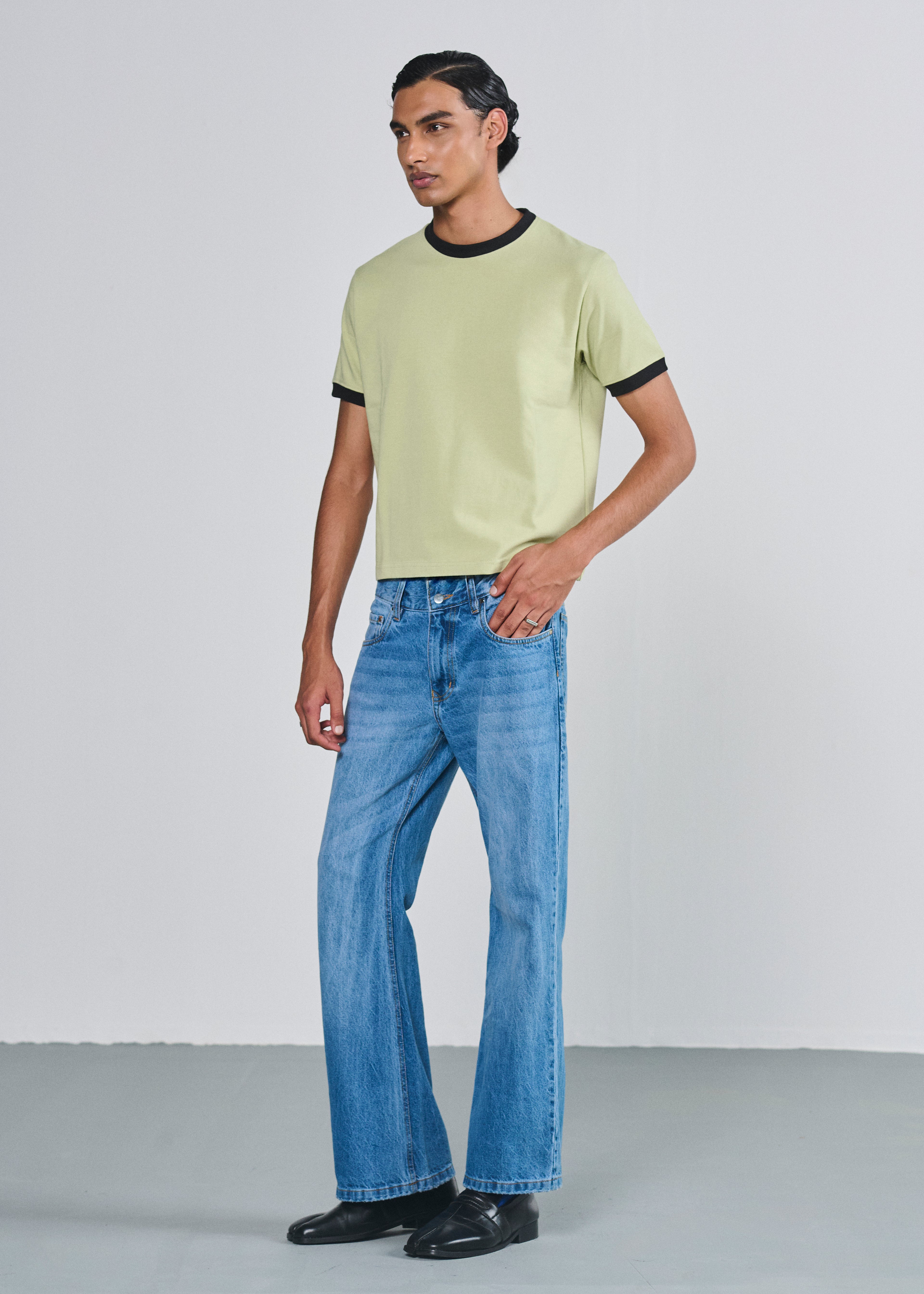 Ringer Tee - Mint Green|Black
