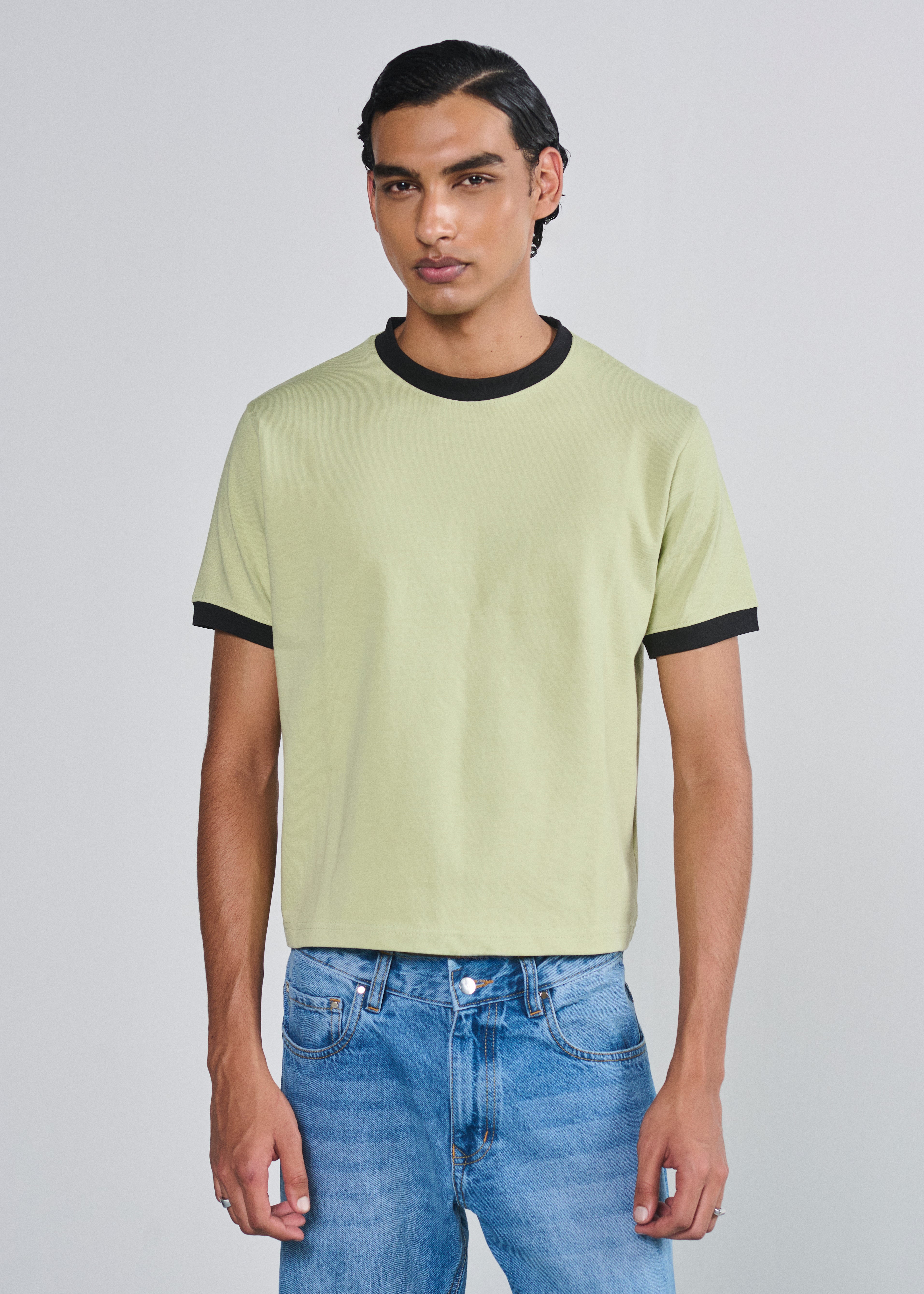 Ringer Tee - Mint Green|Black