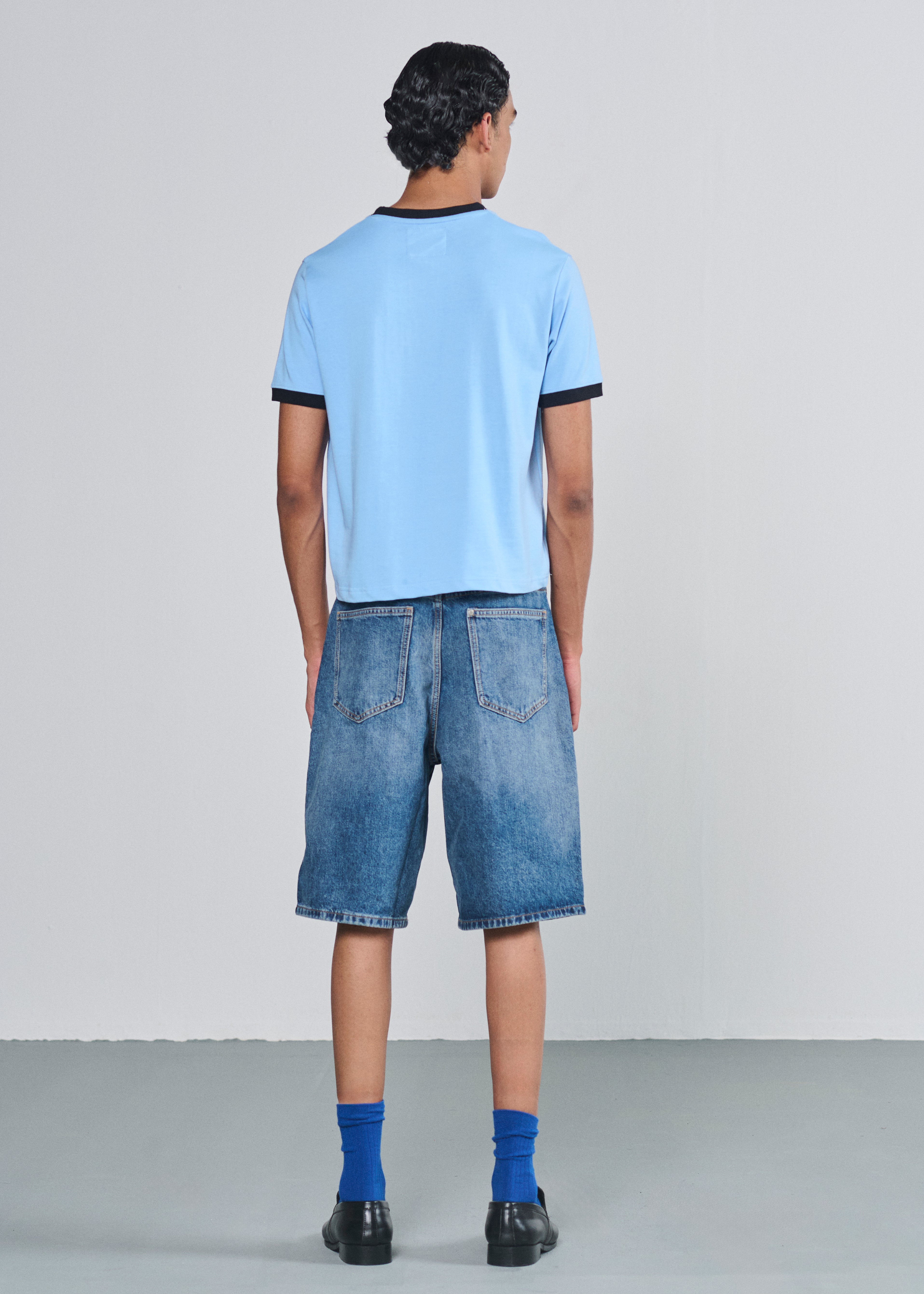 Ringer Tee - Baby Blue|Black