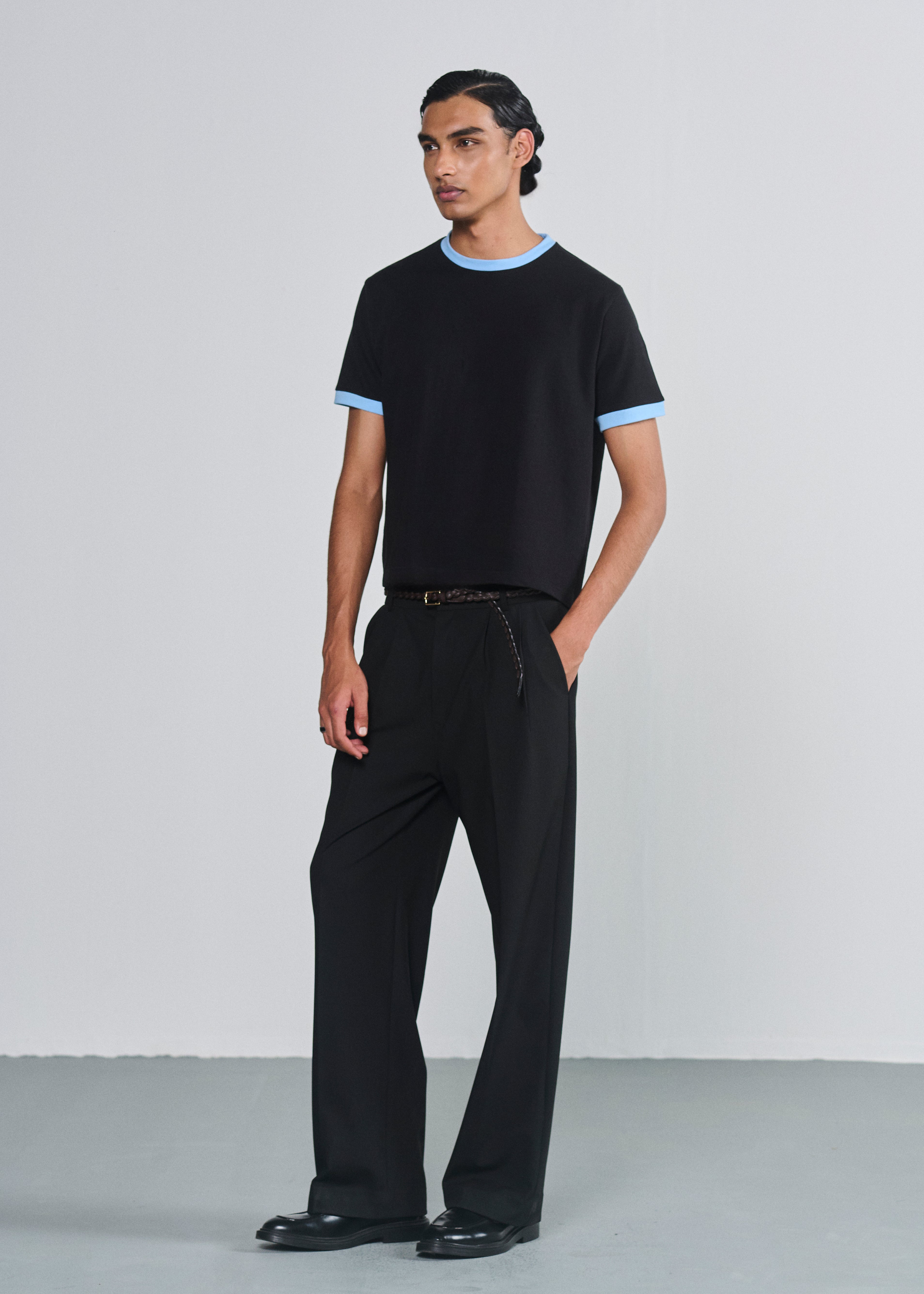 Ringer Tee - Black|Blue