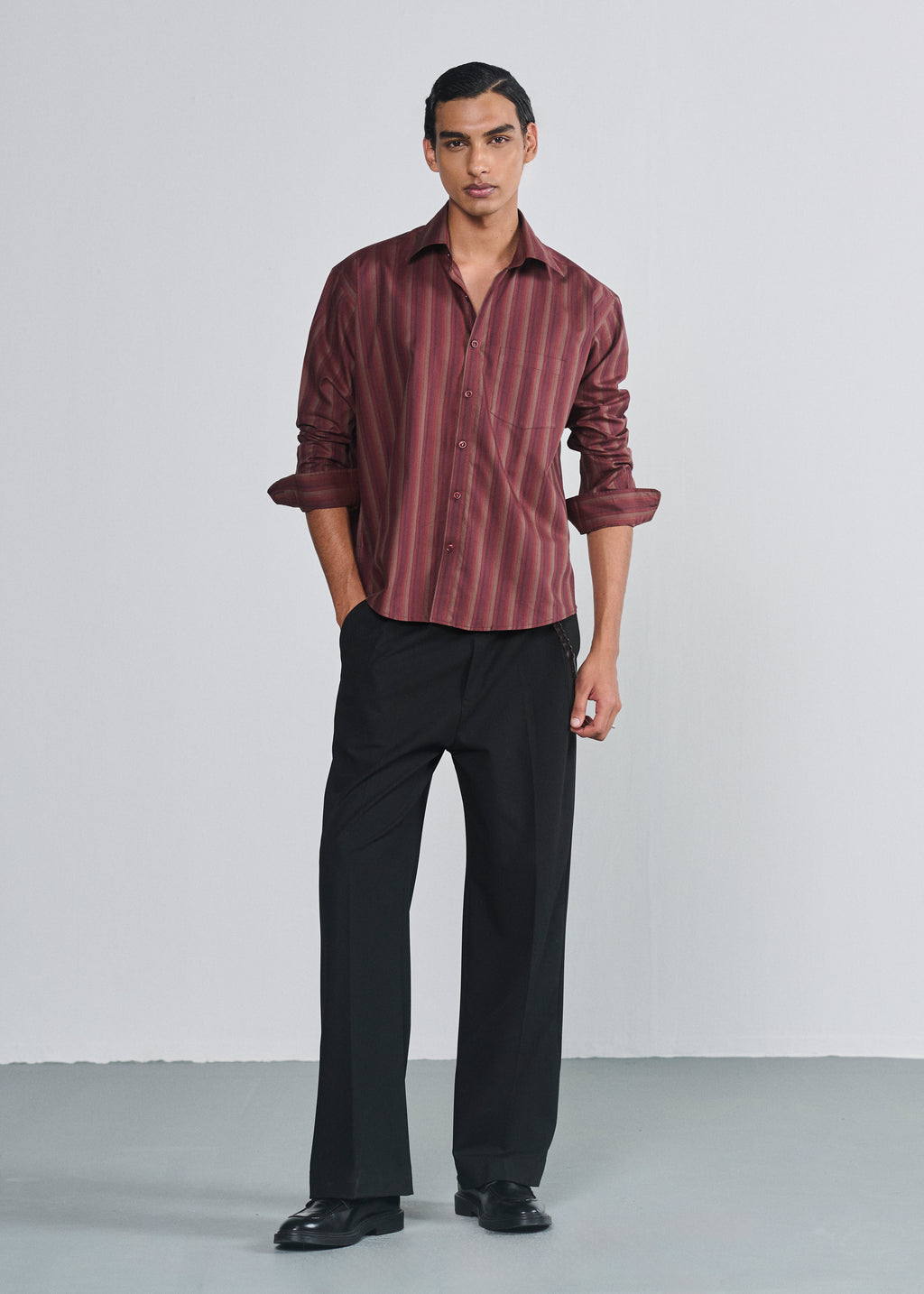 Signature Striped Shirt - Maroon