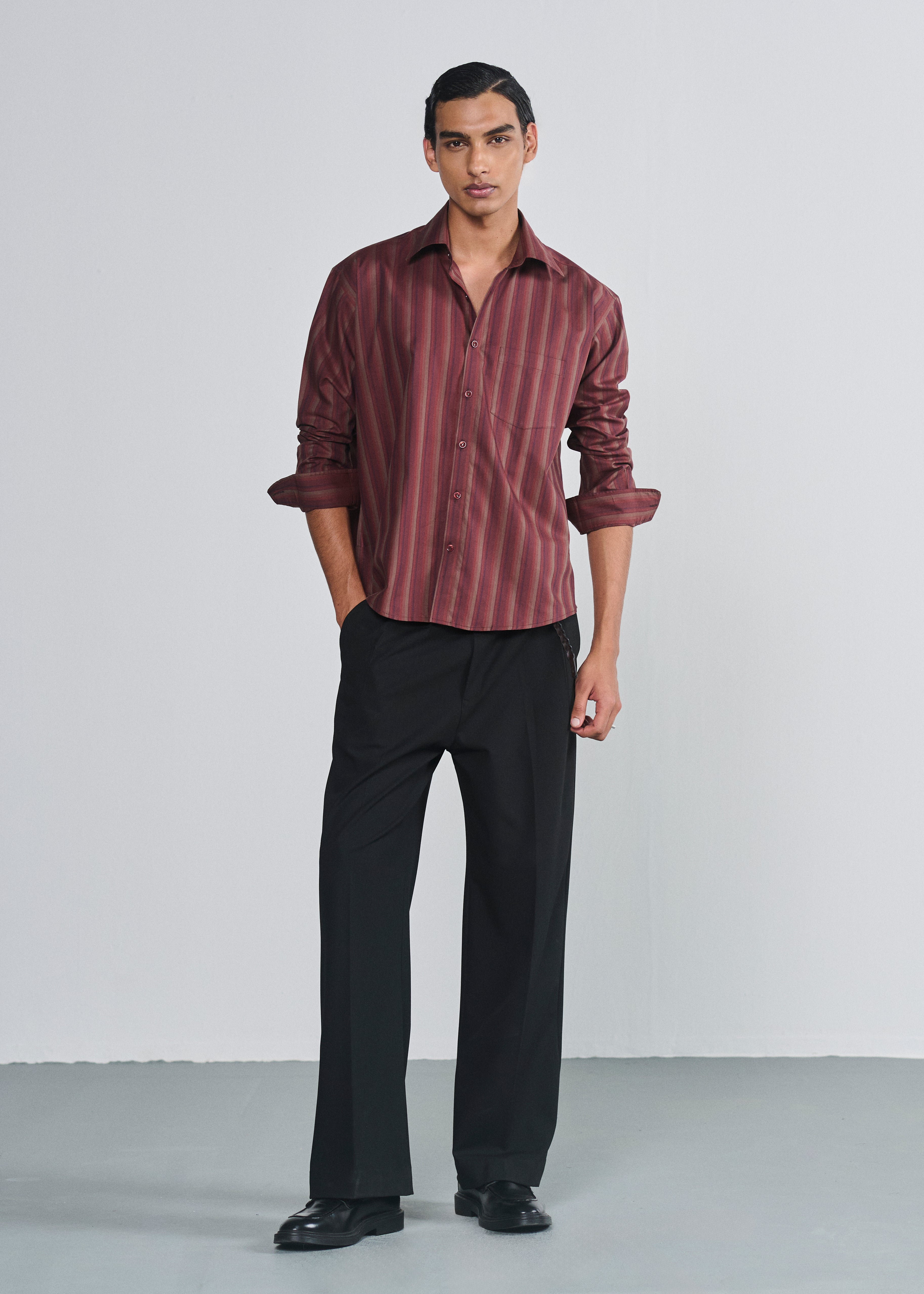 Signature Striped Shirt - Maroon