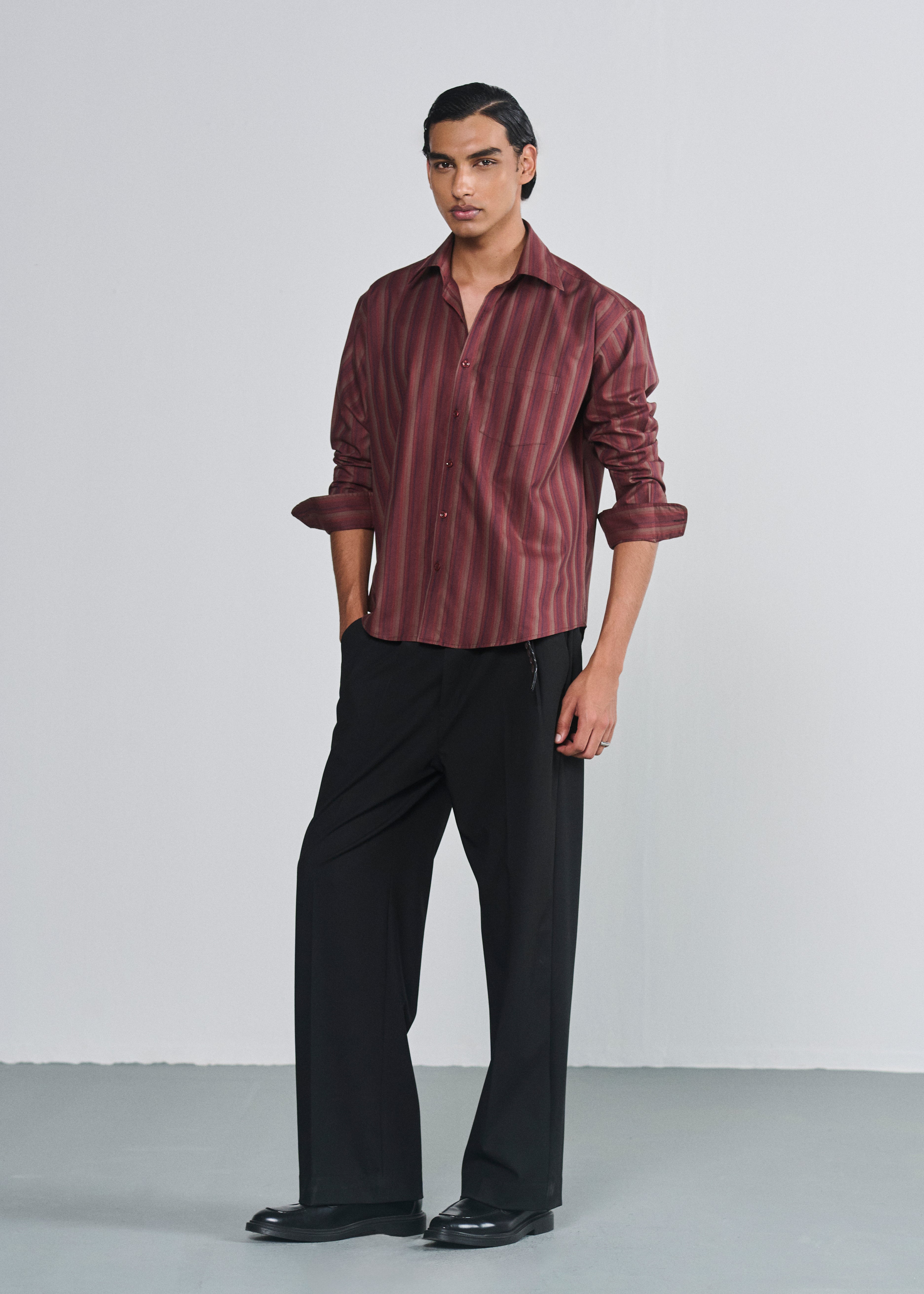 Signature Striped Shirt - Maroon