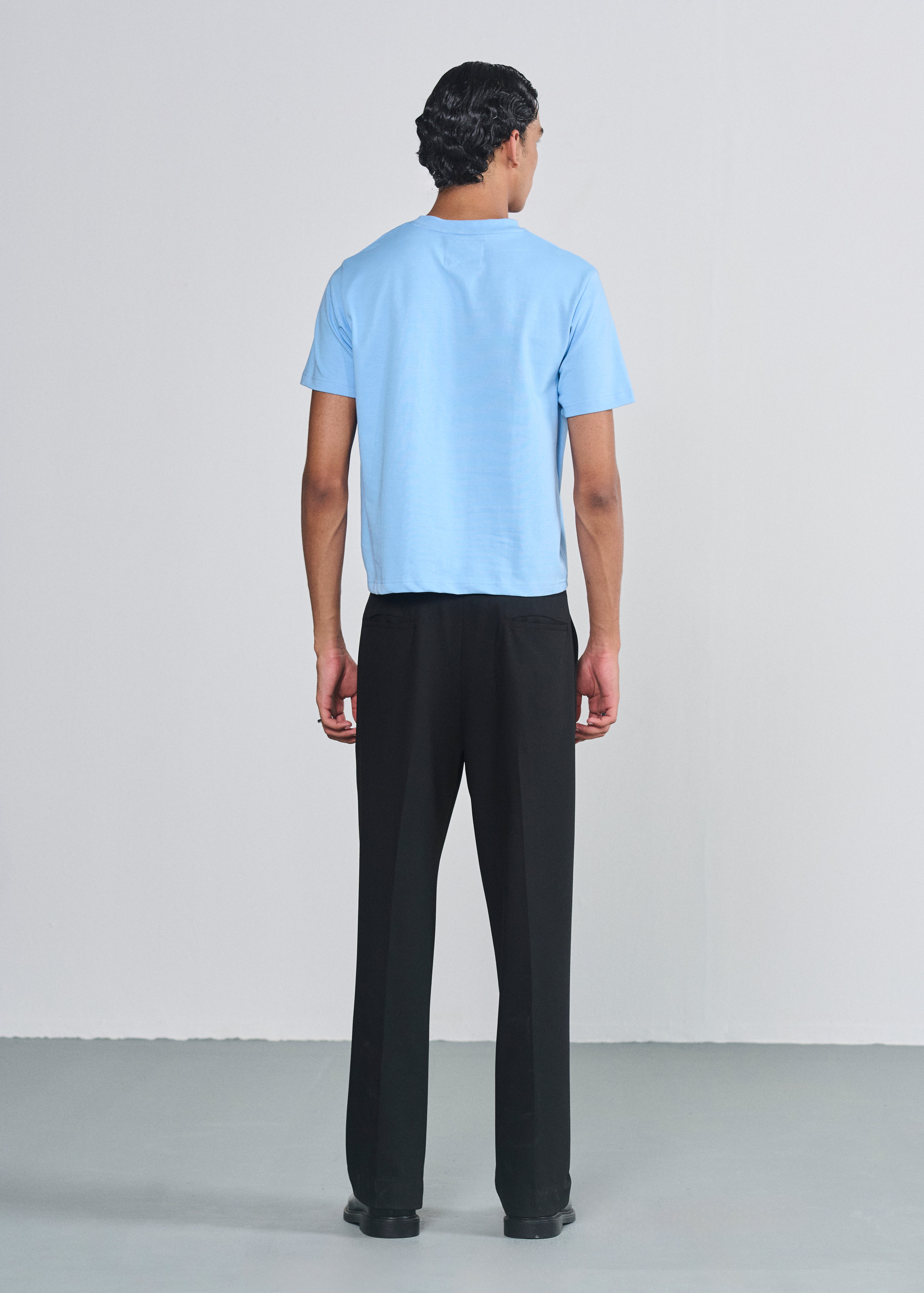 Essential Cropped Tee - Baby Blue