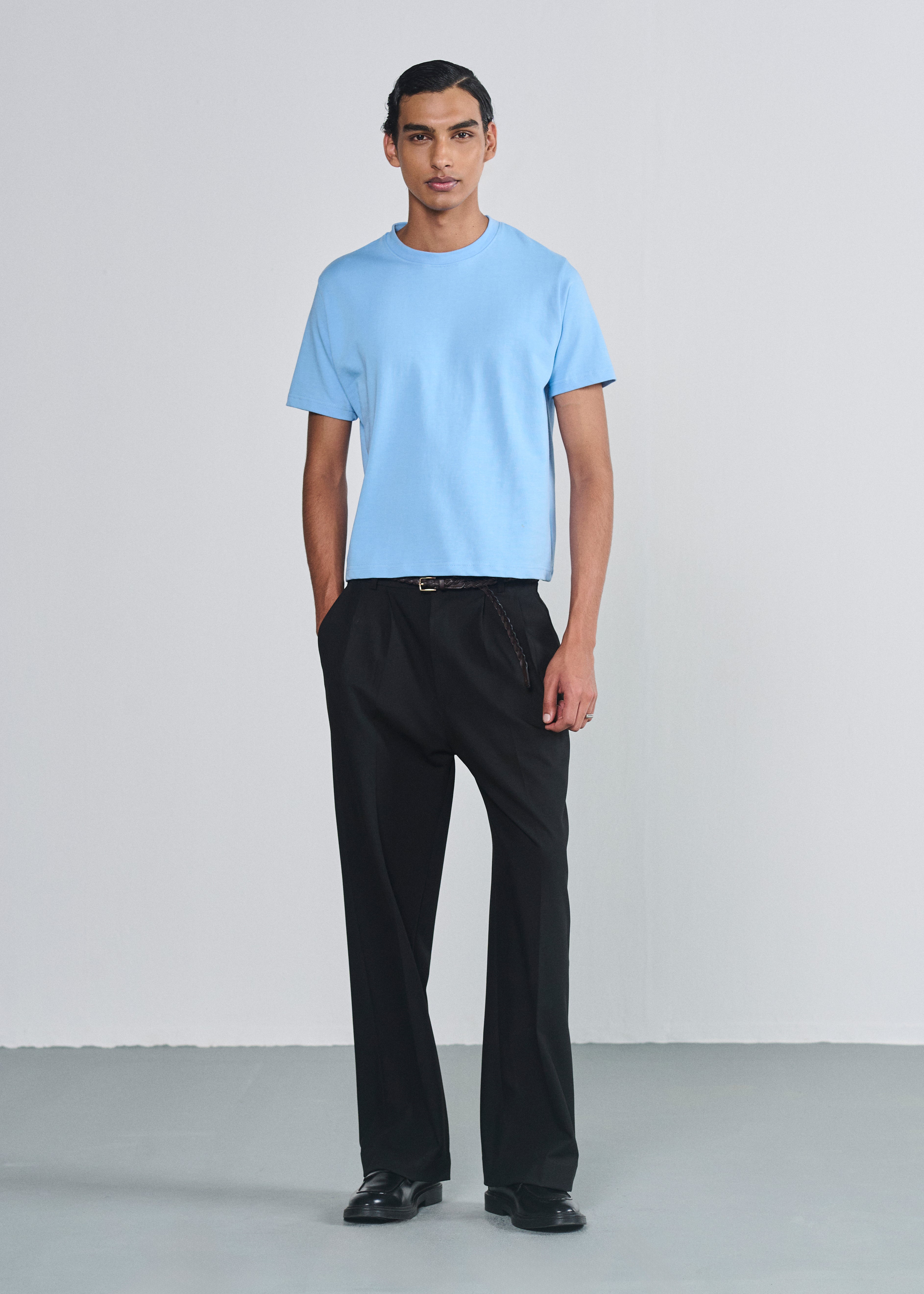 Essential Cropped Tee - Baby Blue