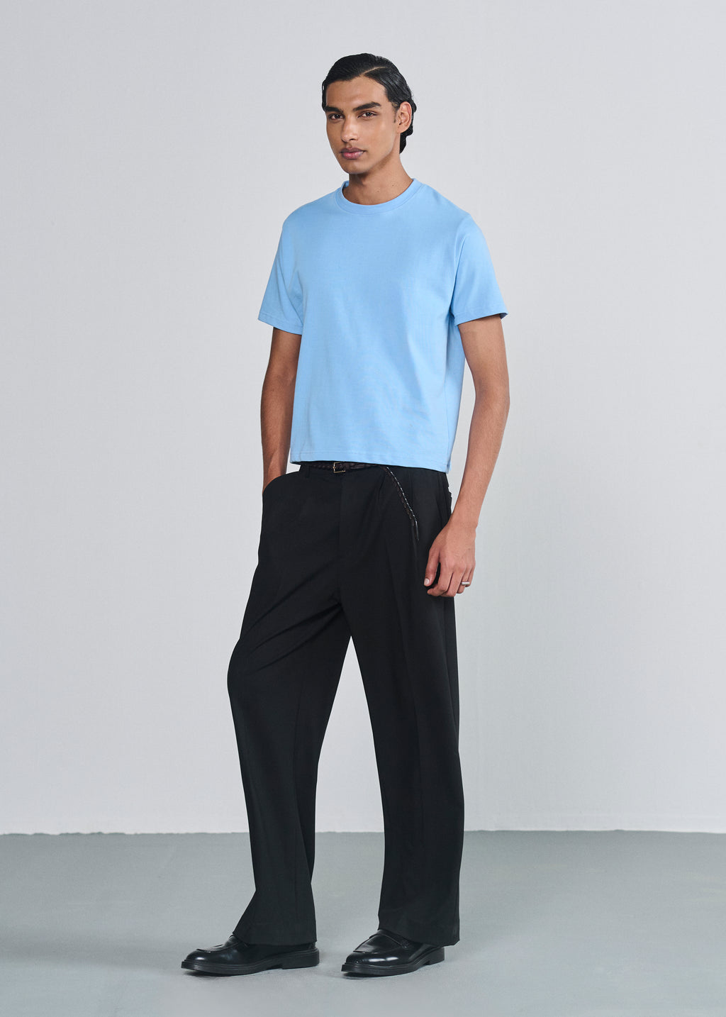 Essential Cropped Tee - Baby Blue