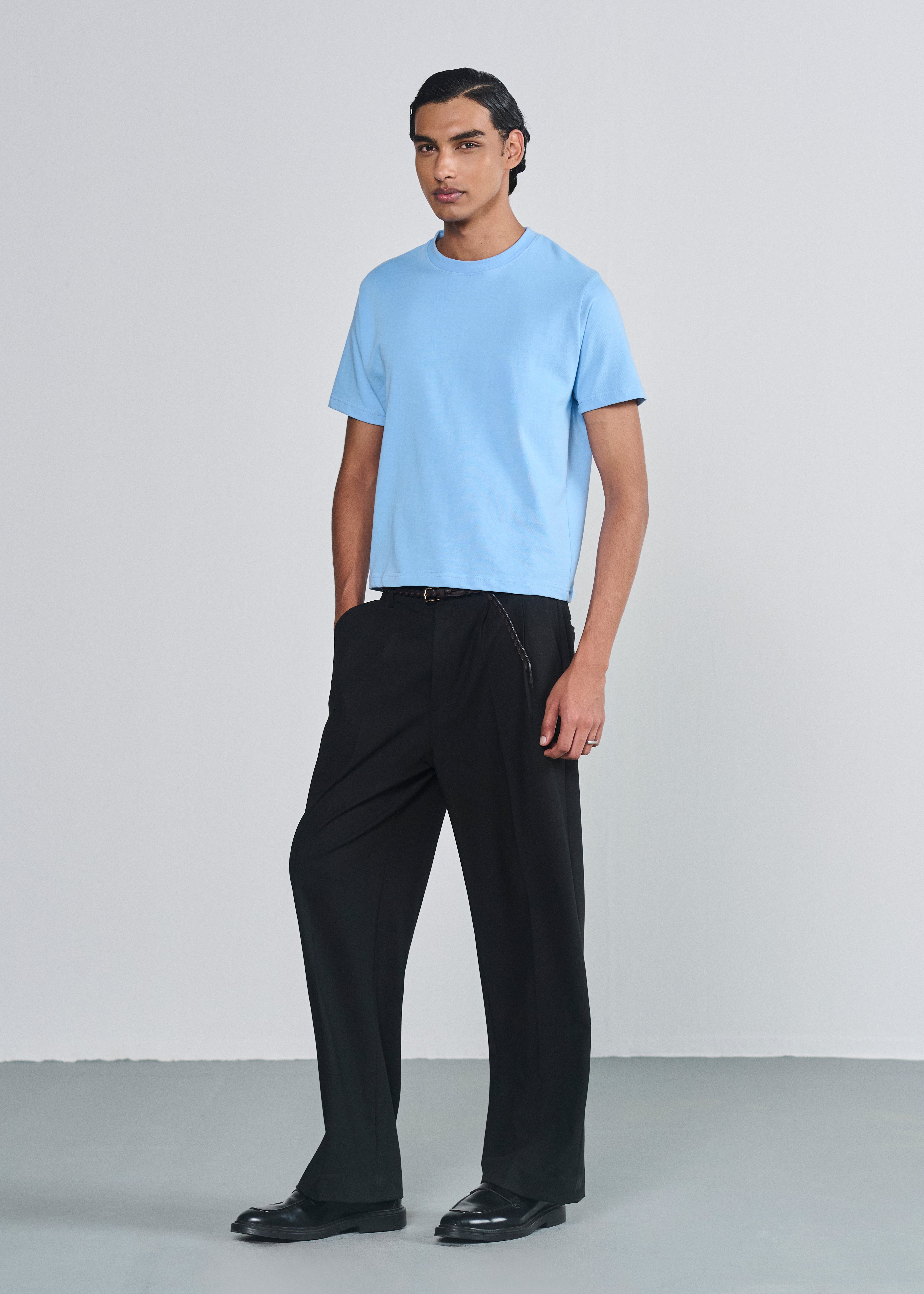 Essential Cropped Tee - Baby Blue