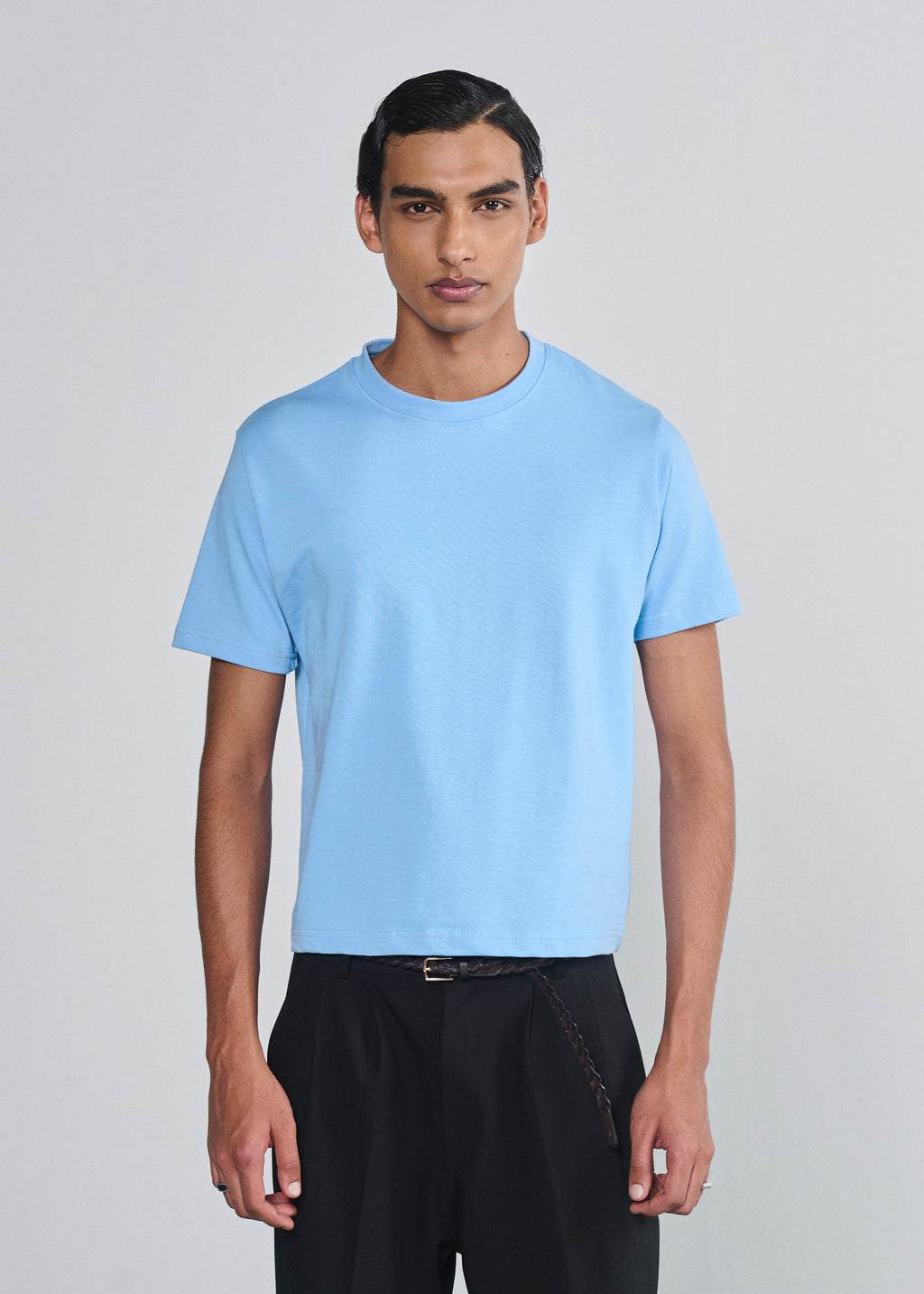 Essential Cropped Tee - Baby Blue