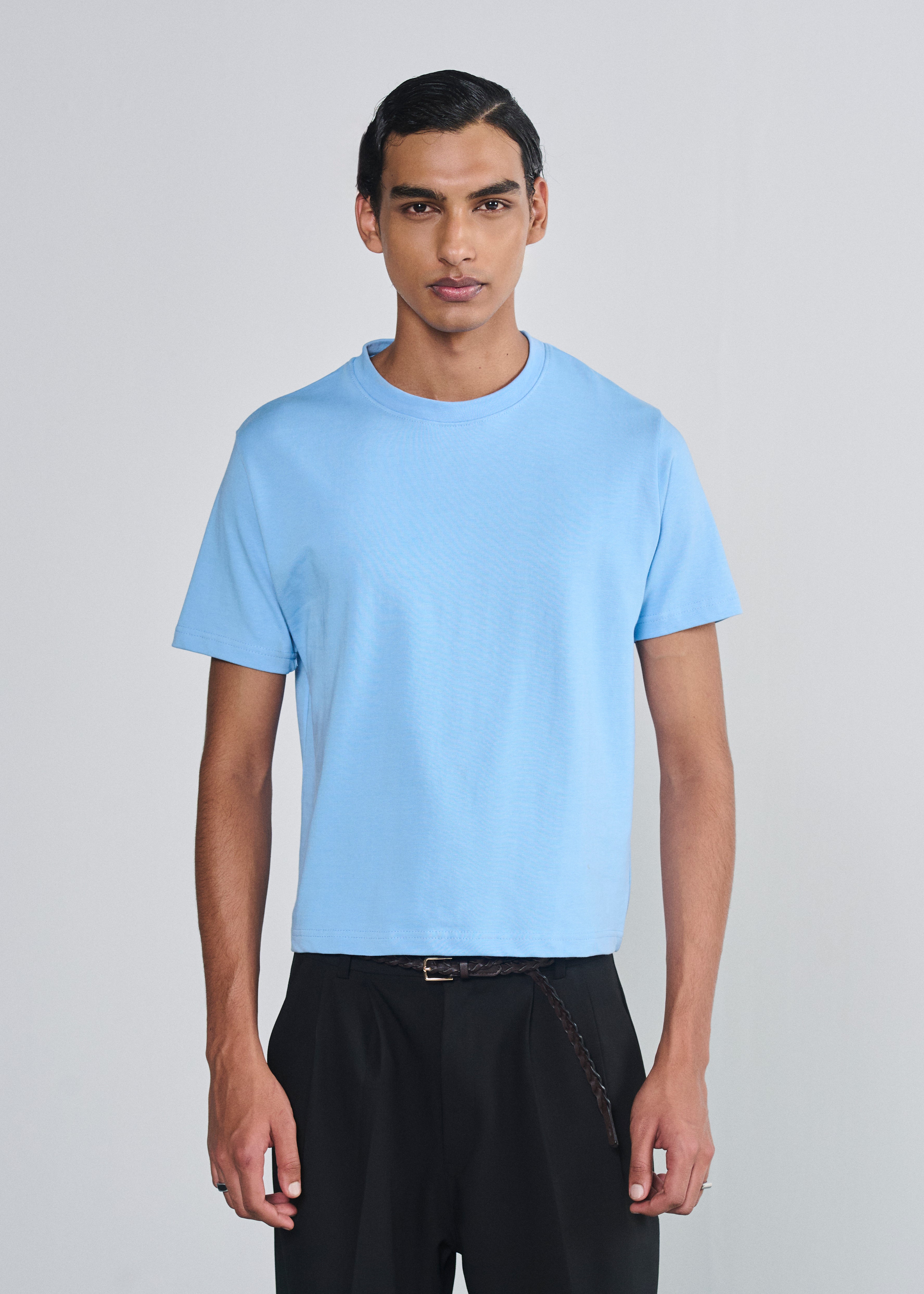 Essential Cropped Tee - Baby Blue