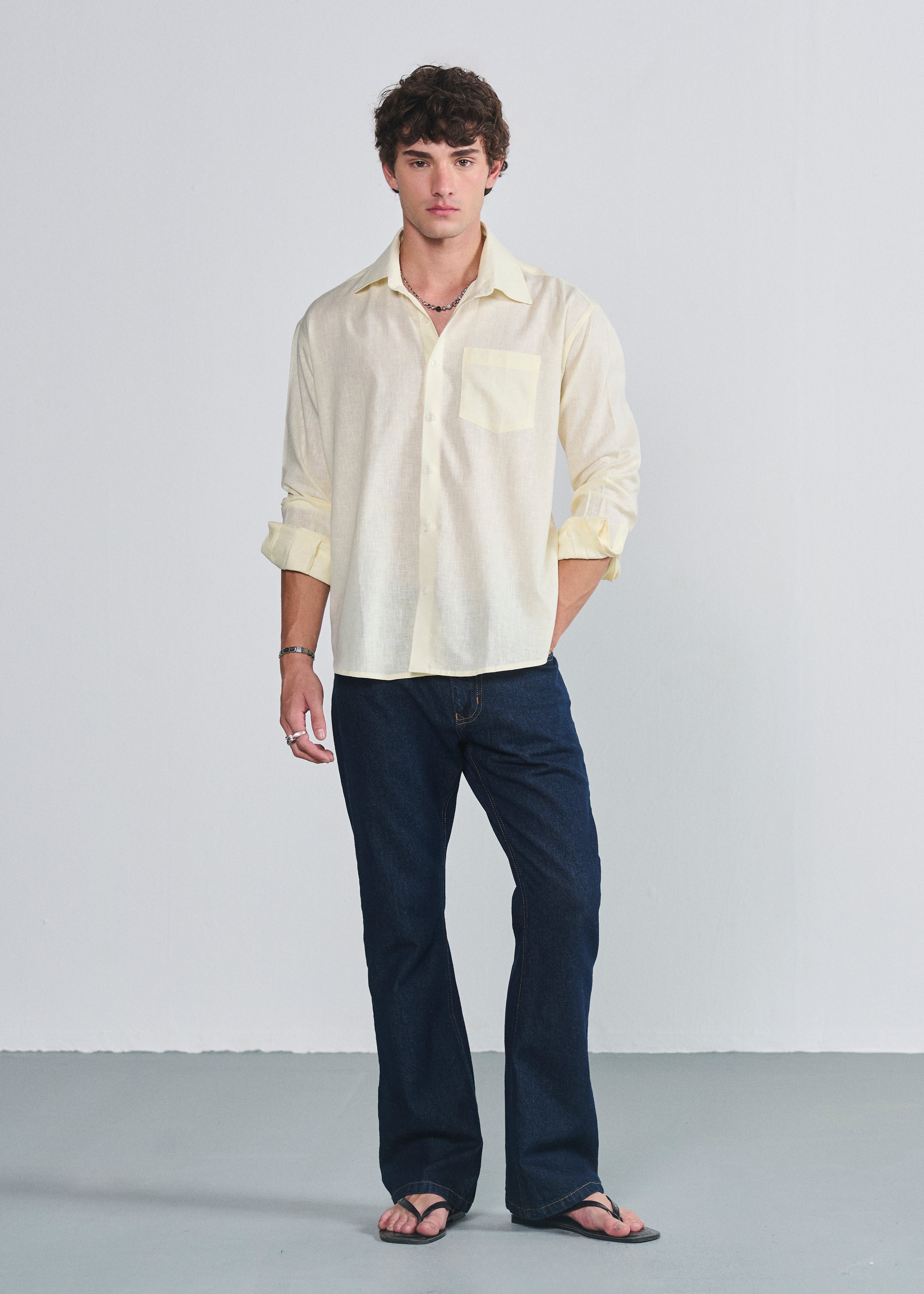 Signature Script Shirt - Butter Yellow
