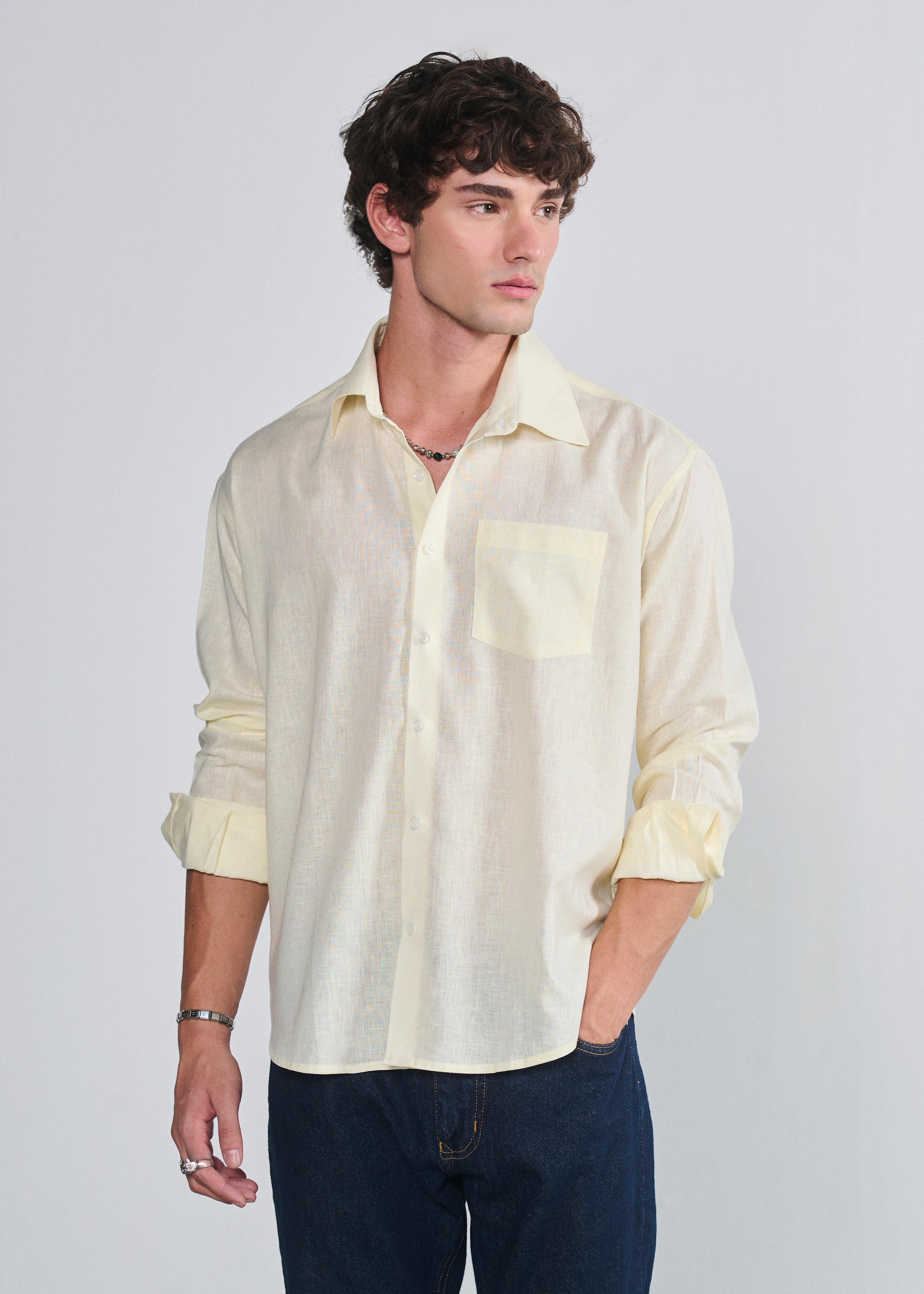 Signature Script Shirt - Butter Yellow