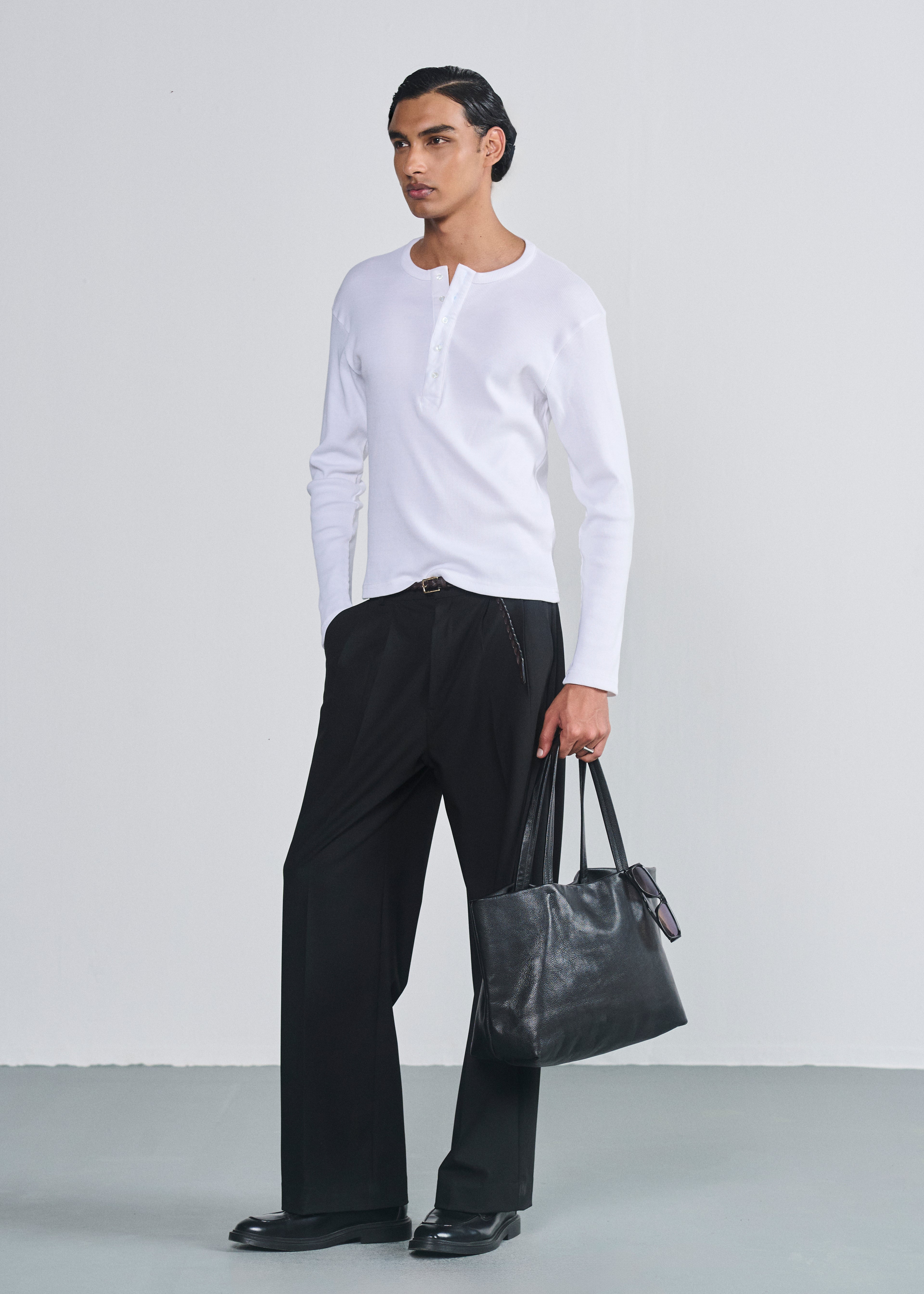 Classic Fitted Henley - White
