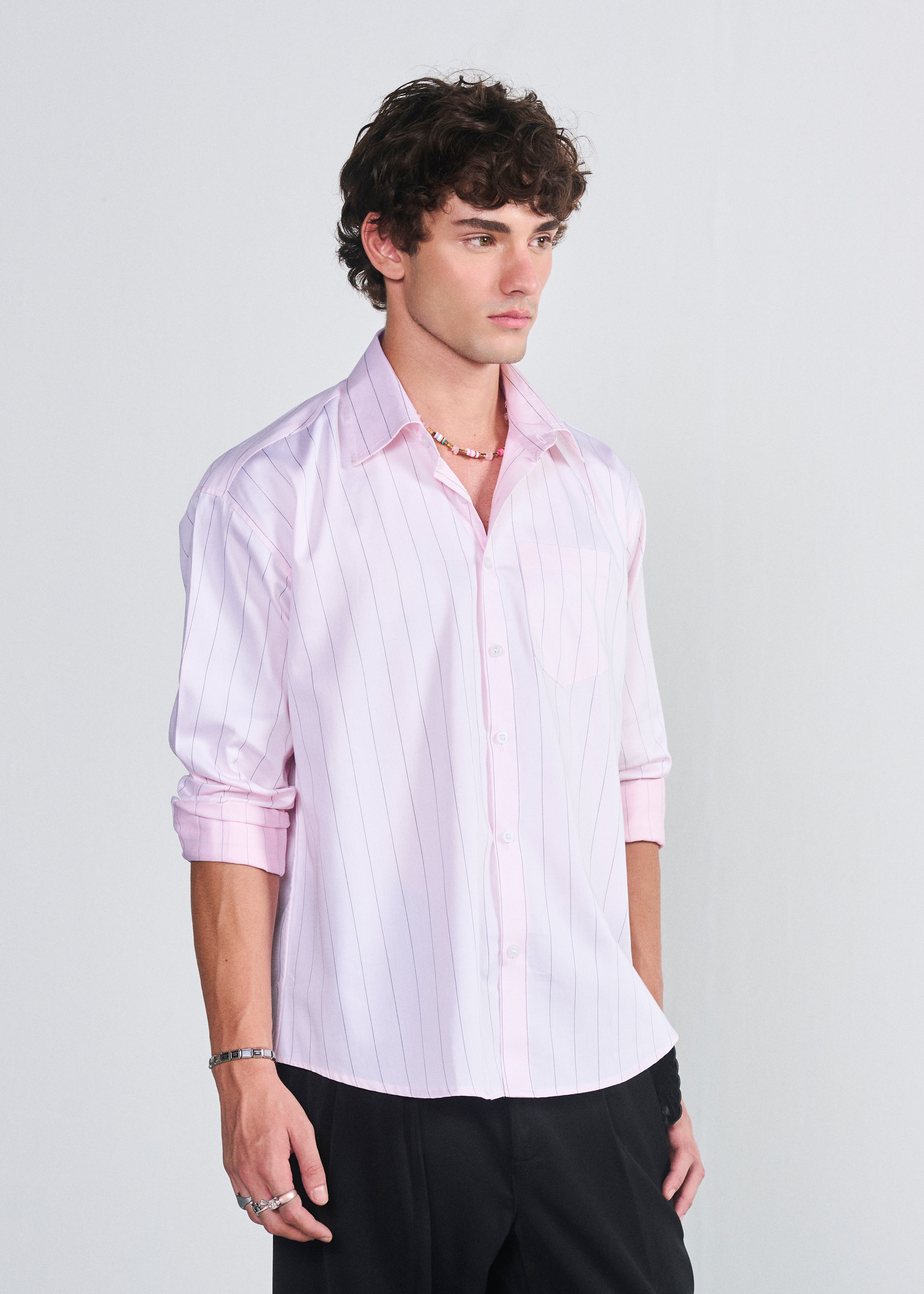 Signature Striped Shirt - Baby Pink